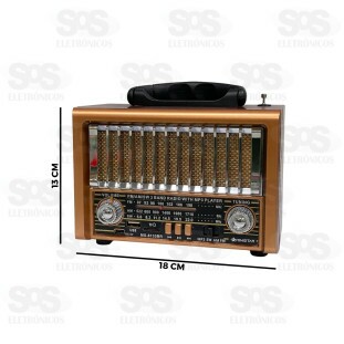 Rádio Retrô Portátil 5W Bluetooth Ministar MS-8135BR