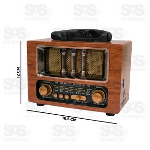 Rádio Retrô Portátil 5W Bluetooth Ministar MS-6638BR