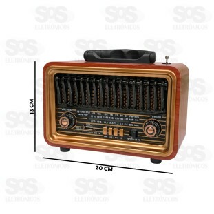 Rádio Retrô Portátil 8W Bluetooth Ministar MS-0773BT