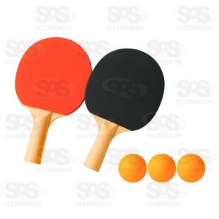 Kit 2 Raquetes e 3 Bolas Ping Pong Hai Brasil AIH1383