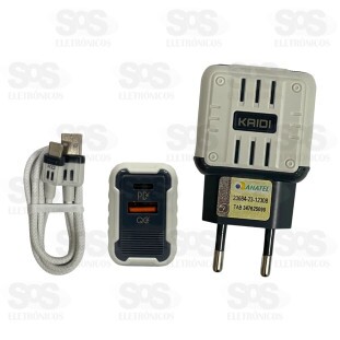 Carregador Turbo USB+PD 20W Cabo Type C Kaidi KD-691C