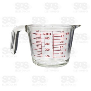 Jarra de Vidro Com Medidor Transparente 500ML TOP2164