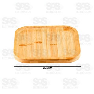Bandeja Quadrada Bambu Multiuso Top Útil TOP2156