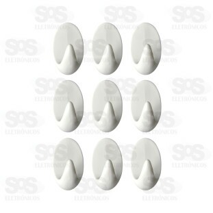 Ganchos Multiuso Adesivo 9 Unidades Top Útil TOP2009