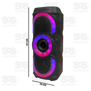 Caixa De Som 20W Com Luzes RGB B-Max BM-S214