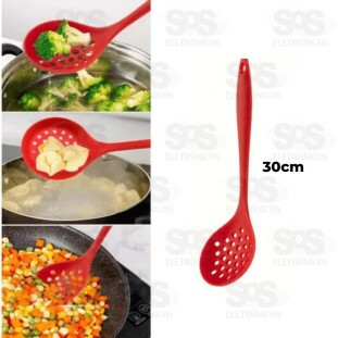 Escumadeira de Silicone Rígida 30cm Top Util Top0709