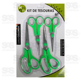 Kit 4 Tesouras Inox HM-135