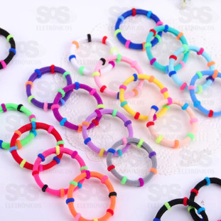 Kit Elástico De Cabelo 6 Cartelas Com 20 Unidades HM-12