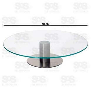 Plataforma Giratória De Vidro 30CM Top Útil TOP0993