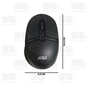 Mouse Sem Fio Recarregável 1600DPI AMO-W1