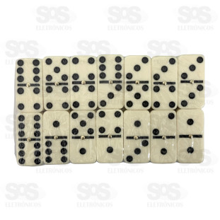 Dominó Clássico 28 Peças Lisas 12MM HM-513