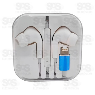 Fone de Ouvido Com Fio Para Iphone Eletromex EL-1431-5G
