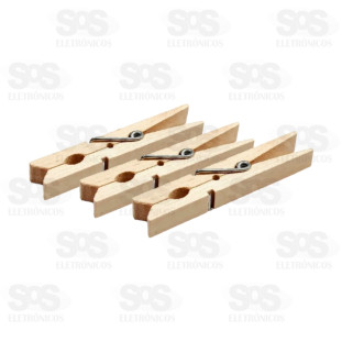 Kit Prendedor de Roupas Madeira 12 Unidades