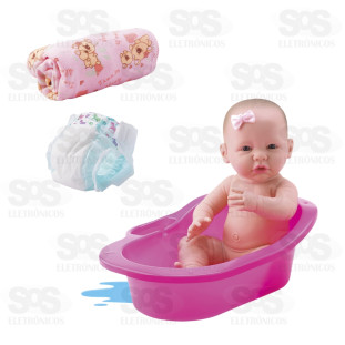 Boneca New Born Banho de Carinho Divertoys 8045