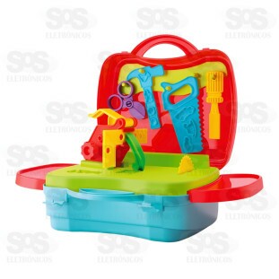 Kit Massinha Maletinha de Construção Divertoys 8137