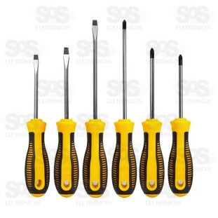 Kit de Chaves Fenda e Philips 6 Peças AT-1037