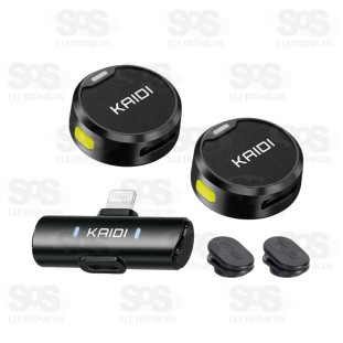 Microfone De Lapela Duplo Sem Fio Iphone Kaidi KMF4-A