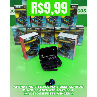Fone de Ouvido Bluetooth V5.3 Com Painel M10