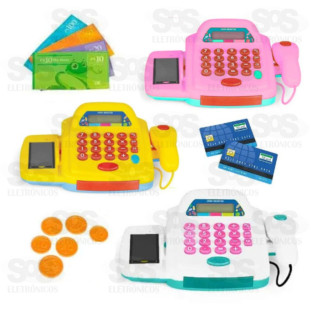 Kit Caixa Registradora Com Acessórios luz e Som Homeplay 3109