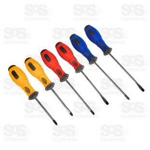 Kit De Chaves Fenda/Philips 6 Peças FBG 3203