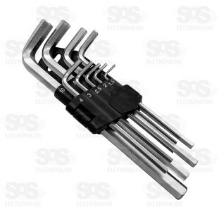 Kit Chave Allen longa 1,5mm-10mm Com 9 Peças FBG 3221