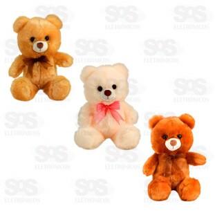 Ursinho De Pelúcia Com Laço Sortido BBR Toys R3385