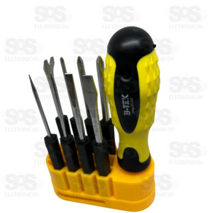 Jogo Chaves Fenda Philips Intercambiáveis B-Tek  BT-343