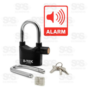 Cadeado Com Alarme 110DBA B-tek  BT-358