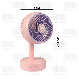 Ventilador Portátil De Mesa Recarregável Bichinhos Eletromex EL-3609