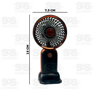 Ventilador Portátil De Mesa Recarregável Metalizado Eletromex EL-3601