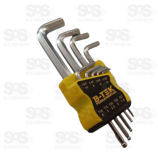 Kit Chave Allen 1,5 a 10mm Com 9 Peças B-Tek BT-385