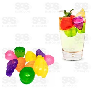 Gelo Artifícial Frutas 15 Peças Coloridas Top Útil TOP0722