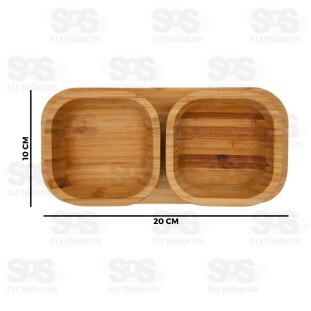 Petisqueira de Bambu Com 2 Tigelas TOP2263