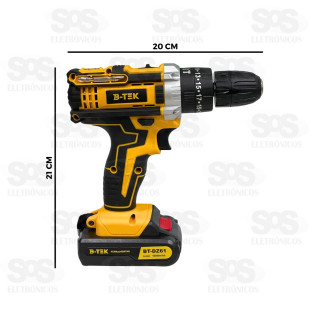 Parafusadeira e Furadeira Sem Fio 21V Com Acessórios B-Tek BT-DZ61