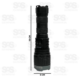Lanterna Tática LED Recarregável B-Max BM-8555