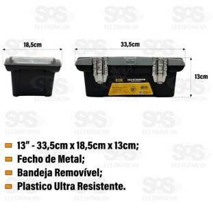 Caixa de Ferramentas 13" Pol Organizadora Resistente B-Tek BT-403
