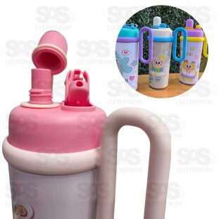Garrafa Térmica 700ml  Infantil Com Alça Estampas Variadas WU-428