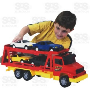 Super Cegonha Truck Com 4 Carrinhos Lider 497
