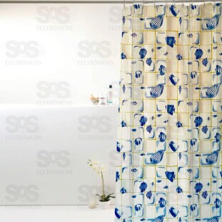 Cortina Para Banheiro Estampada 178x183CM TOP1875