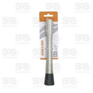 Socador Para Drinks 20,5cm em Aço Inox Livon 5104