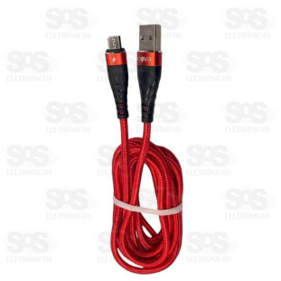 Cabo De Dados 3.4A Micro USB V8 2 Metros Inova MD6057