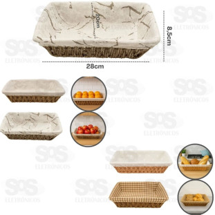 Cesto Tramado Retangular 28x20cm em Papel Livon 6574