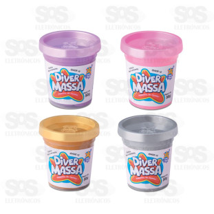 Kit Com 4 Potes De Massinha Perolado Divertoys 8109