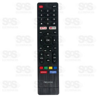 Controle Remoto TV Cobia Youtube/Netflix/Prime/Globoplay FBG-9143