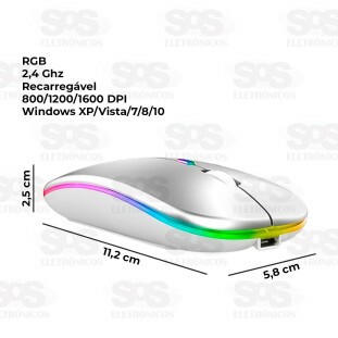 Mouse Sem Fio Recarregável 2.4GHz Altomex AG-690