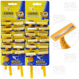 Aparelho De Barbear Descartável Com 2 Lâminas Amarelo Cartela Com 24 Unidades