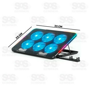 Base 6 Cooler Para Notebook Com LED Aitek Delta B3162M
