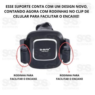 Suporte De Celular Saída de Ar Com Rodinhas Até 8,5cm Bmax BMG-27