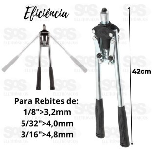 Alicate Rebitador Profissional  17 Polegadas em Inox B-Tek BT-315