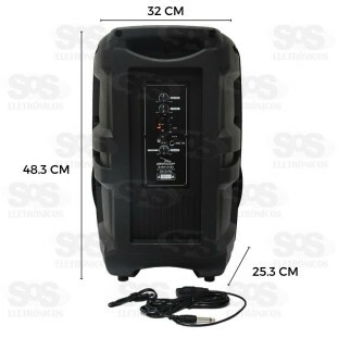 Caixa De Som Grasep 60W Amplificadora D-BH12103